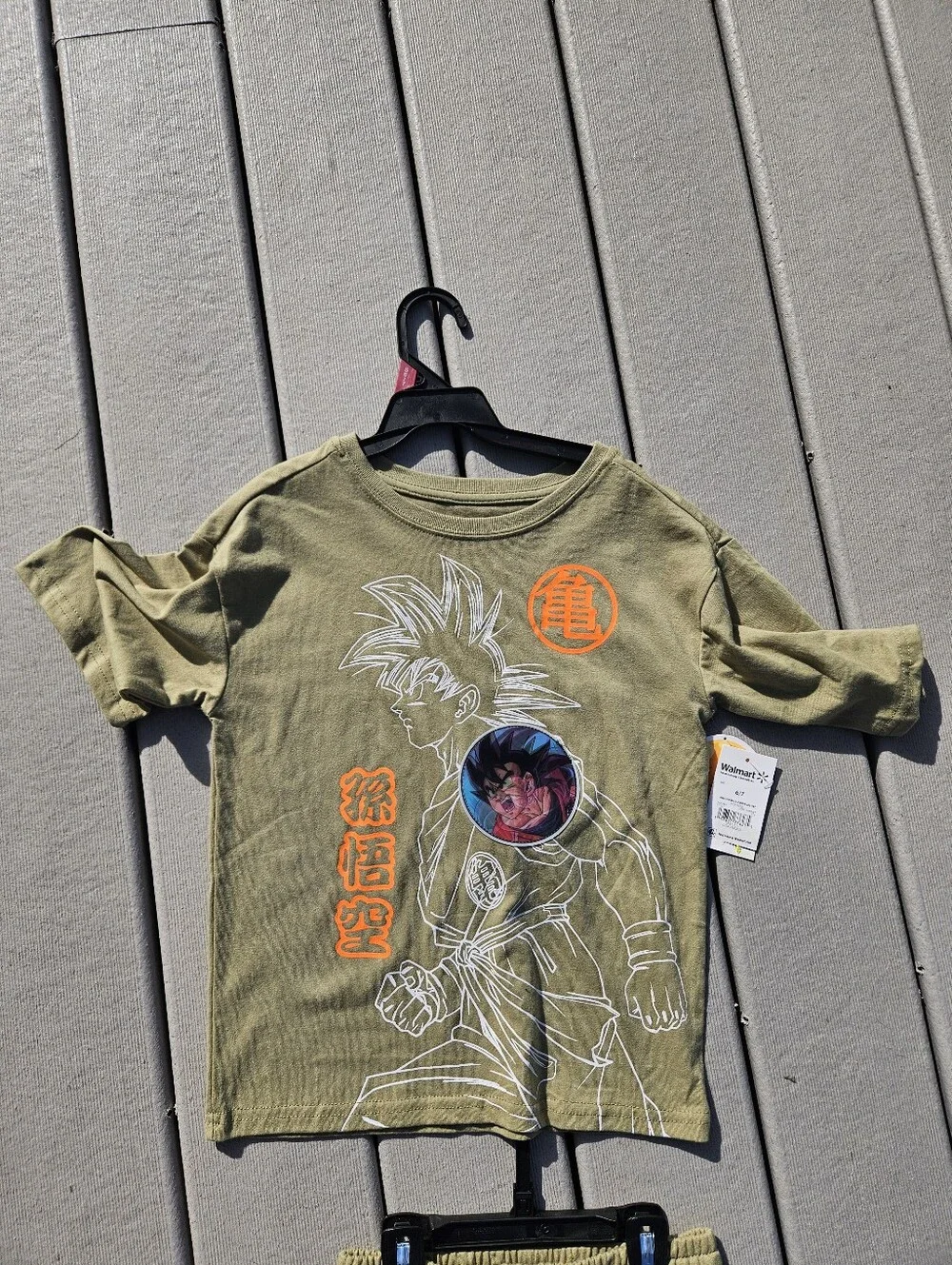 Dragon Ball Z Boys 2 Pc Outfit Set Goku Graphic Tee Shorts Green Olive Size 6/7